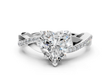 White gold Heart Cut Diamond Twisted Band Engagement Ring with Prong Setting_39