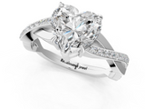 White gold Heart Cut Diamond Twisted Band Engagement Ring with Prong Setting_40