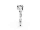 White gold Heart Cut Diamond Twisted Band Engagement Ring with Prong Setting_41