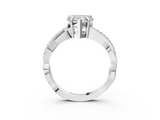 White gold Heart Cut Diamond Twisted Band Engagement Ring with Prong Setting_42
