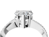 White gold Heart Cut Diamond Twisted Band Engagement Ring with Prong Setting_43