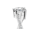 White gold Heart Cut Diamond Twisted Band Engagement Ring with Prong Setting_44