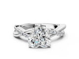 White gold Heart Cut Diamond Twisted Band with Pavé Setting and Four-Prong Setting_55