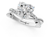 White gold Heart Cut Diamond Twisted Band with Pavé Setting and Four-Prong Setting_56
