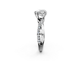 White gold Heart Cut Diamond Twisted Band with Pavé Setting and Four-Prong Setting_57