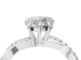 White gold Heart Cut Diamond Twisted Band with Pavé Setting and Four-Prong Setting_58