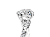 White gold Heart Cut Diamond Twisted Band with Pavé Setting and Four-Prong Setting_60