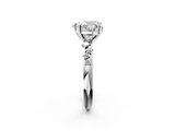 White gold Heart Cut Diamond Vine Band with Four-Prong Setting_57