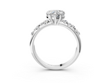 White gold Heart Cut Diamond Vine Band with Four-Prong Setting_59