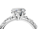 White gold Heart Cut Diamond Vine Band with Four-Prong Setting_59