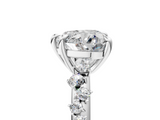 White gold Heart Cut Diamond Vine Band with Four-Prong Setting_60