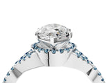White gold Heart Cut Diamond with Aquamarine side stone Halo Twist Band Solitaire Prong Setting Ring_40