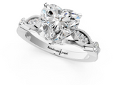 White gold Heart Cut Diamond with Milgrain Marquise and Bezel Accents on a Solitaire Band with Prong Setting_229