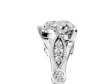 White gold Heart Cut Diamond with Milgrain Marquise and Bezel Accents on a Solitaire Band with Prong Setting_233