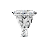 White gold Heart Cut Diamond with Moissanite side stone Halo Twist Band Solitaire Prong Setting Ring_17