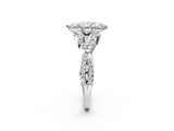 White gold Heart Cut Diamond with Moissanite side stone Halo Twist Band Solitaire Prong Setting Ring_26