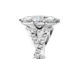 White gold Heart Cut Diamond with Moissanite side stone Halo Twist Band Solitaire Prong Setting Ring_29