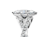 White gold Heart Cut Diamond with Moissanite side stone Halo Twist Band Solitaire Prong Setting Ring_35