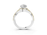 White gold Heart Cut Diamond with Yellow Sapphire side stone Halo Twist Band Solitaire Prong Setting Ring_39