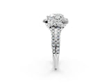 White gold Heart Cut Double Halo Diamond Engagement Ring with Pave Band and Four-Prong Setting_27