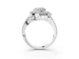 White gold Heart Cut Double Halo Diamond Engagement Ring with Pave Band and Four-Prong Setting_28