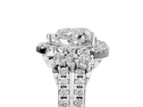 White gold Heart Cut Double Halo Diamond Engagement Ring with Pave Band and Four-Prong Setting_30