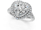 White gold Heart Cut Double Halo Split Shank Diamond Ring with Prong Setting_49