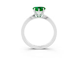 White gold Heart Cut Emerald Solitaire Engagement Ring with Classic Band and Four-Prong Setting_27