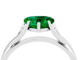 White gold Heart Cut Emerald Solitaire Twist Band Prong Setting Ring_40