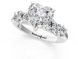 White gold Heart Cut Five-Stone Prong Set Diamond Ring with Classic Band_87