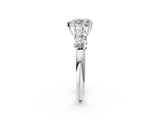 White gold Heart Cut Five-Stone Prong Set Diamond Ring with Classic Band_88