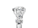 White gold Heart Cut Five-Stone Prong Set Diamond Ring with Classic Band_91