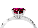 White gold Heart Cut Garnet Engagement Ring with Side Stone Accents and Four-Prong Setting_28