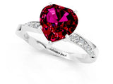 White gold Heart Cut Garnet Engagement Ring with Side Stone Accents and Four-Prong Setting_37