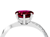 White gold Heart Cut Garnet Engagement Ring with Side Stone Accents and Four-Prong Setting_40
