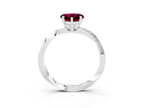 White gold Heart Cut Garnet Engagement Ring with Side Stone Accents and Four-Prong Setting_87