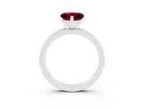 White gold Heart Cut Garnet Milgrain Pavé Engagement Ring with Four-Prong Setting_15