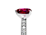 White gold Heart Cut Garnet Milgrain Pavé Engagement Ring with Four-Prong Setting_17