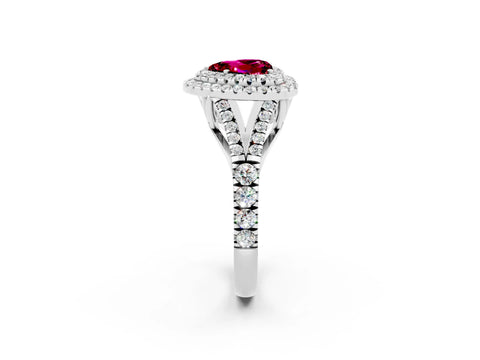 White gold Heart Cut Garnet Pavé Split Shank Double Halo Engagement Ring_2