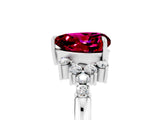White gold Heart Cut Garnet Ring with Side Stones and Four-Prong Setting_41