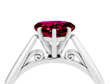 White gold Heart Cut Garnet Solitaire Engagement Ring with Cathedral Setting and Four-Prong Mount_10