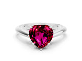White gold Heart Cut Garnet Solitaire Engagement Ring with Cathedral Setting and Four-Prong Mount_120