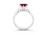 White gold Heart Cut Garnet Solitaire Engagement Ring with Cathedral Setting and Four-Prong Mount_9