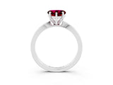 White gold Heart Cut Garnet Solitaire Engagement Ring with Classic Band and Four-Prong Setting_27