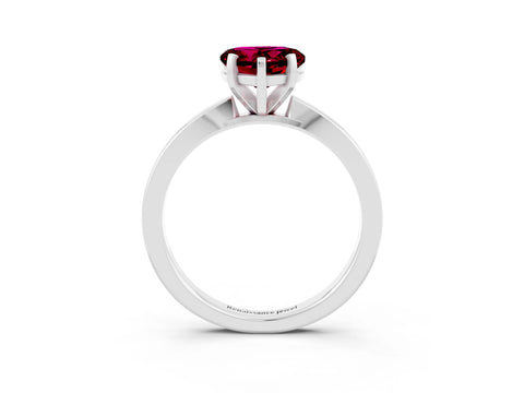 White gold Heart Cut Garnet Solitaire Engagement Ring with Classic Band and Four-Prong Setting_27