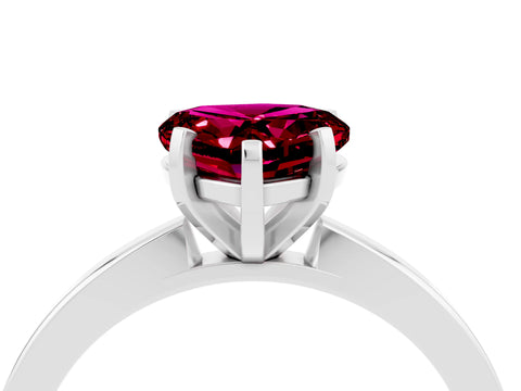 White gold Heart Cut Garnet Solitaire Engagement Ring with Classic Band and Four-Prong Setting_28