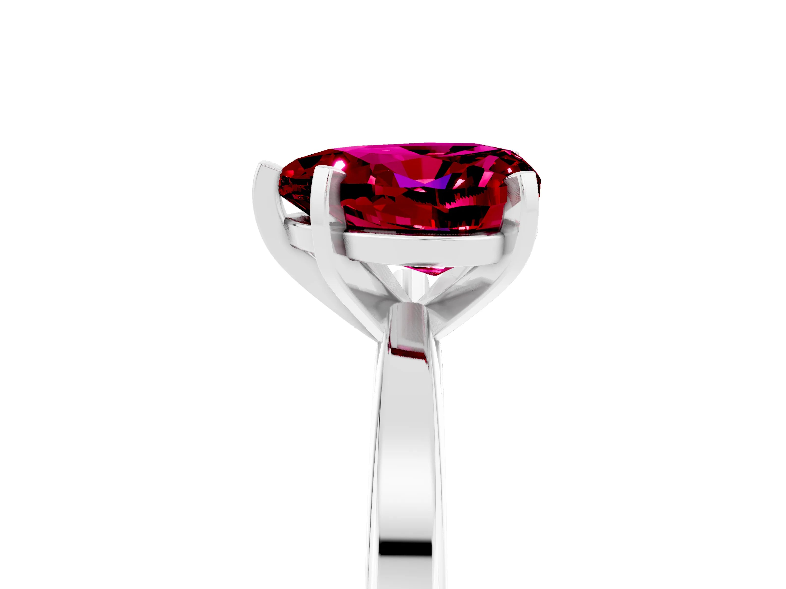 White gold Heart Cut Garnet Solitaire Engagement Ring with Classic Band and Four-Prong Setting_29