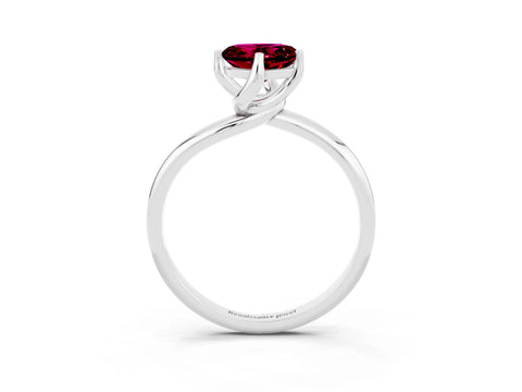 White gold Heart Cut Garnet Solitaire Engagement Ring with Four-Prong Setting and Classic Band_15