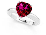 White gold Heart Cut Garnet Solitaire Engagement Ring with Round Band and Four-Prong Setting_1