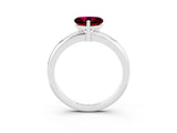 White gold Heart Cut Garnet Solitaire Engagement Ring with Round Band and Four-Prong Setting_3